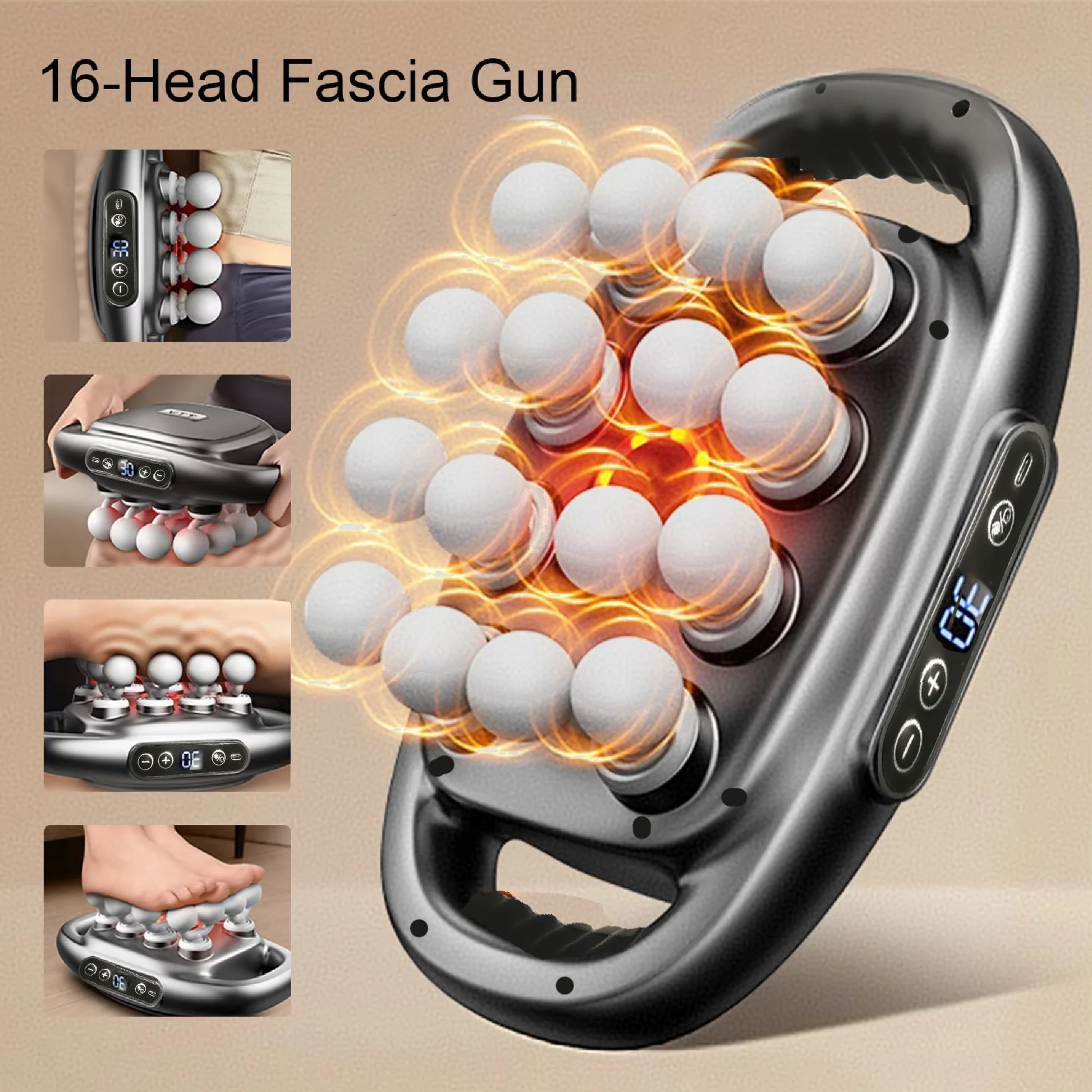 Pro Fascia Massage Gun with 16 Heads