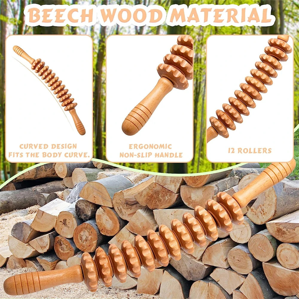 Wooden Body Massage Roller