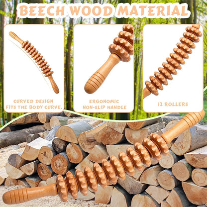 Wooden Body Massage Roller
